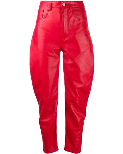 The Attico High Waist Broek - Rood