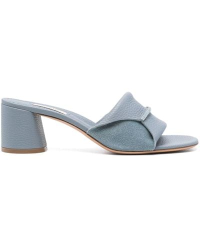 Casadei Parma Cleo 70mm Leather Mules - Blue
