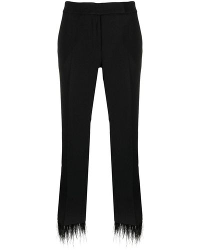 Michael Kors Pantalon de tailleur bordé de plumes - Noir