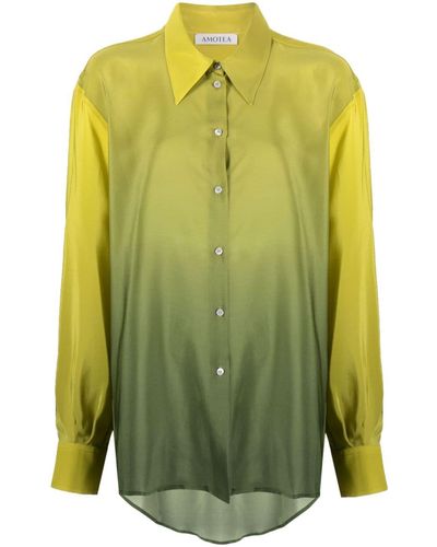 Amotea Kaia Tie-dye Silk Shirt - Green