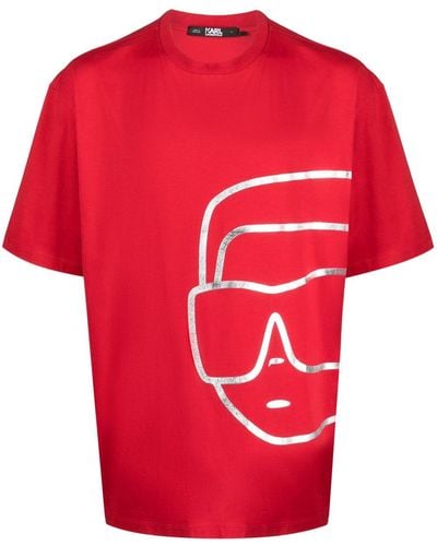 Karl Lagerfeld Ikonik 2.0 Logo-print T-shirt - Red