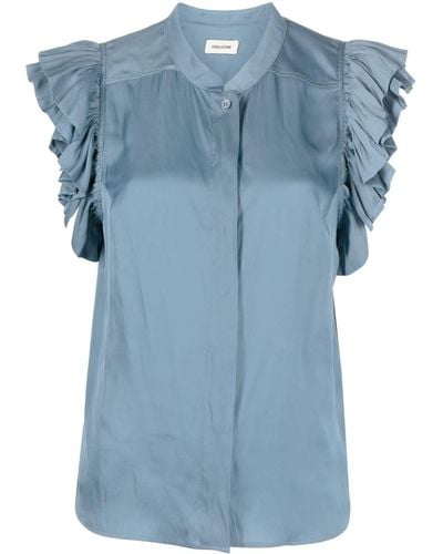 Zadig & Voltaire Ruffled-sleeve Blouse - Blue