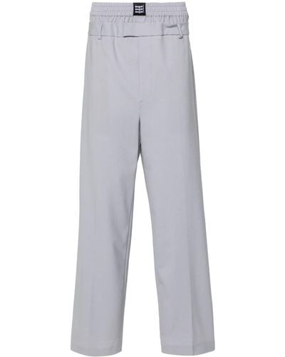 MSGM Pantalones de vestir con cintura doble - Gris