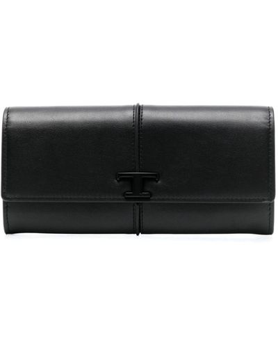Tod's T Timeless Leather Wallet - Black