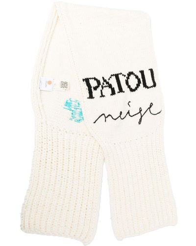 Patou Intarsia-knit Virgin Wool Scarf - Natural
