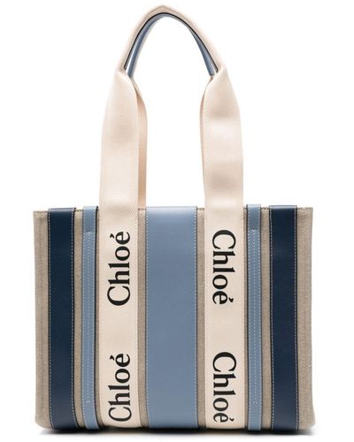 Chloé Kleine Woody Handtasche - Blau