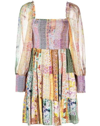 Alice + Olivia Rowen Tiered Mini Dress - Multicolor
