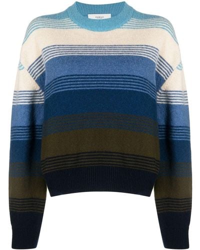 Pringle of Scotland Striped Wool Sweater - Blue