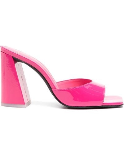 Black Suede Studio Daisy 90mm Patent-leather Mules - Pink