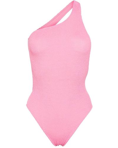 Mc2 Saint Barth Halterneck Crinkled Swimsuit - Pink