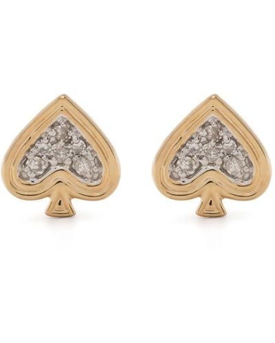 Adina Reyter 14kt Yellow Gold Make Your Move Spade Earrings - Natural