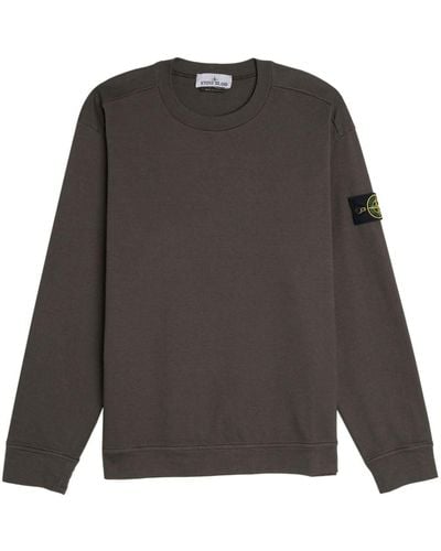 Stone Island Logo-patch Cotton Sweatshirt - Grey