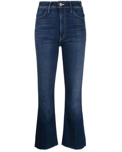 Mother Jeans Met Gerafelde Afwerking - Blauw