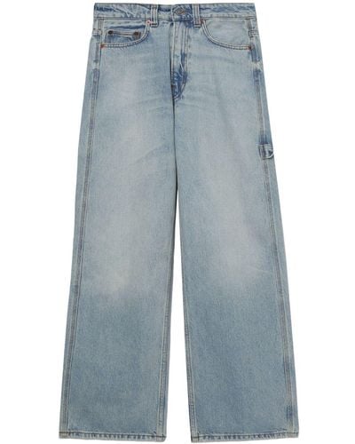 Haikure High-waisted Straight-leg Trousers - Blue