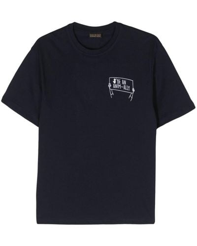 Save The Duck Rune T-Shirt mit Print - Blau