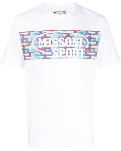 Missoni T-shirt en coton à logo imprimé - Blanc