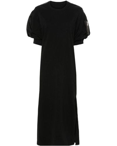 Sacai Panelled-design Dress - Black