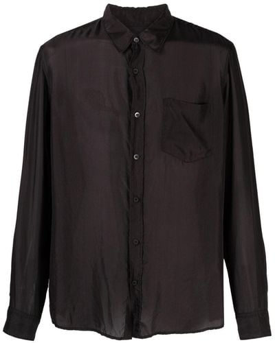 Dries Van Noten Overdyed Silk Shirt - Black