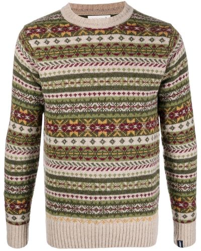 Mackintosh Impulse Fair Isle Knit Sweater - Gray