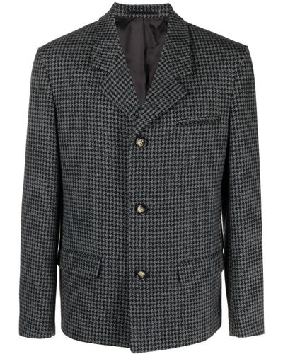 Nanushka Blazer monopetto con motivo pied-de-poule - Nero