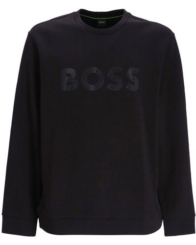 BOSS ラインストーン セーター - ブラック