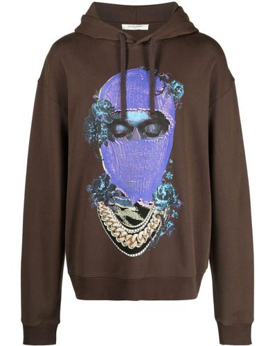 ih nom uh nit Hoodie Mask Black Roses - Gris