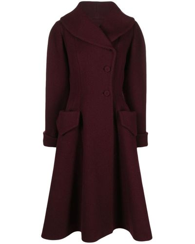 Moschino A-line Double-breasted Coat - Purple