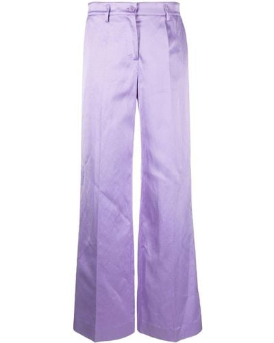 P.A.R.O.S.H. Pantalon ample à design plissé - Violet