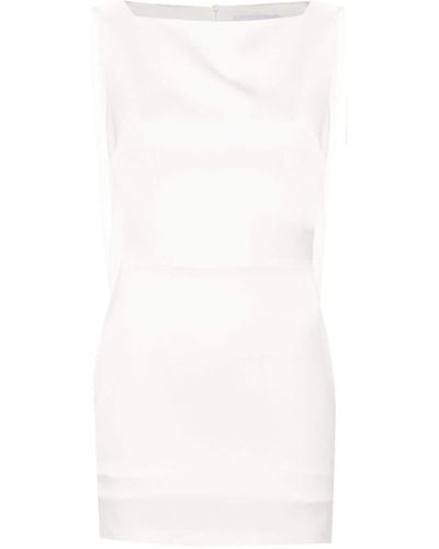 Alex Perry Draped Satin Mini Dress - White