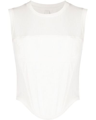 Dion Lee Ribbed Corset Tank Top - White