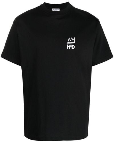 Honey Fucking Dijon X Basquiat Logo-print Cotton T-shirt - Black