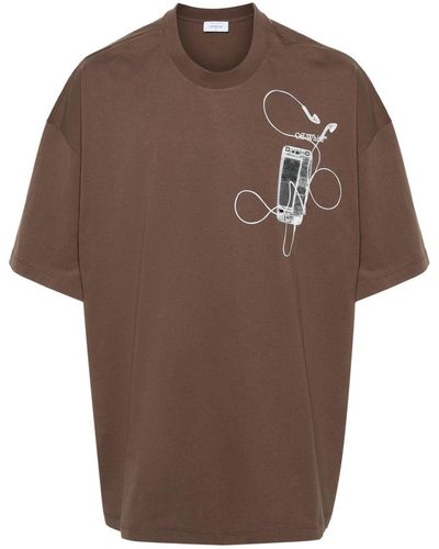Off-White c/o Virgil Abloh Scan Arr Over S S Tee - Brown
