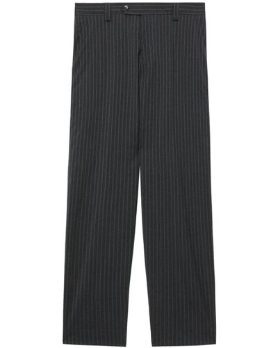 mfpen Pinstripe wide-leg wool trousers - Gris