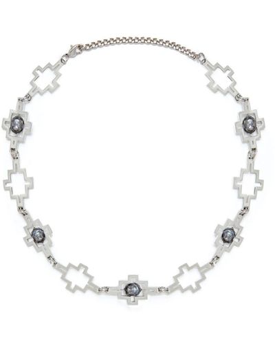 Marcelo Burlon Cross-motif Faux-pearl Chain Necklace - White