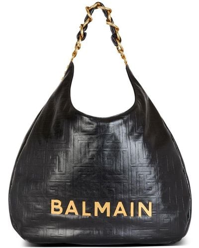 Balmain 1945 Leather Shoulder Bag - Black