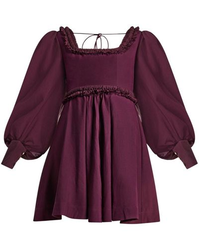 Acler Mellor Ruffled-trim Minidress - Purple