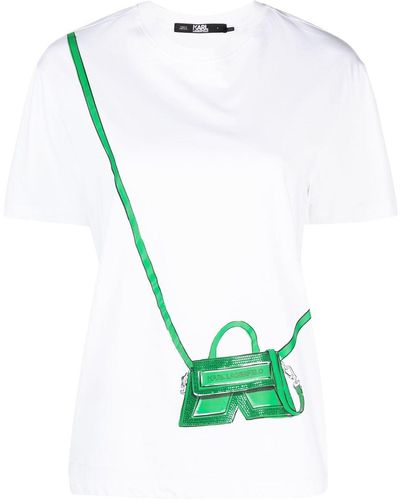 Karl Lagerfeld T-shirt en coton biologique à imprimé graphique - Vert