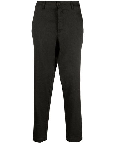 Transit High-waisted Mélange Tapered Trousers - Black