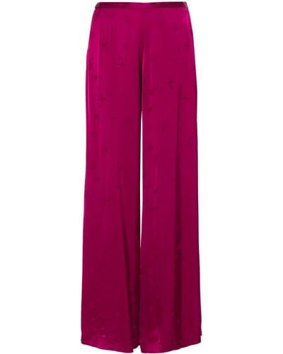 Forte Forte Star-embroidery Wide-leg Trousers - Red