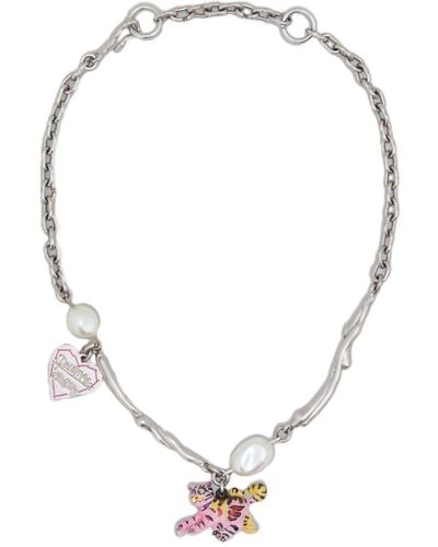 Marni Tiger-charm Chain Necklace - Metallic