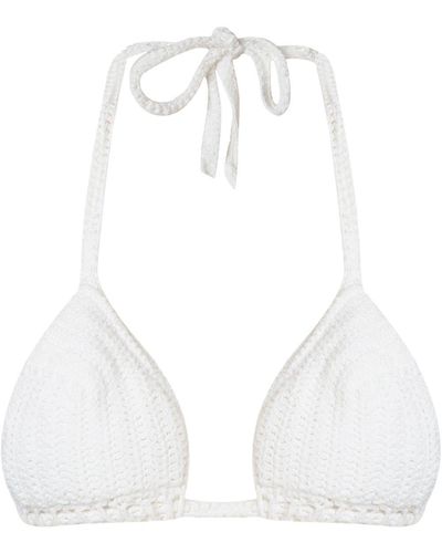 Amir Slama Knit triangle bikini top - Weiß