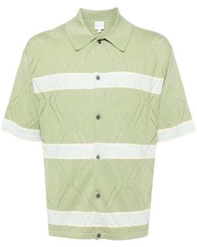 Paul Smith Gestricktes Poloshirt mit Streifen-Print - Grün