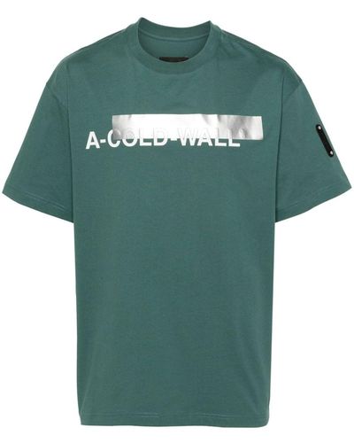 A_COLD_WALL* Strata T-Shirt mit Logo-Print - Grün