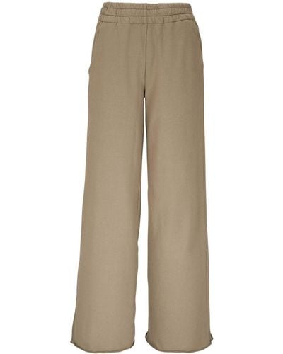 AG Jeans Raw-cut Hem Cotton Track Trousers - Natural