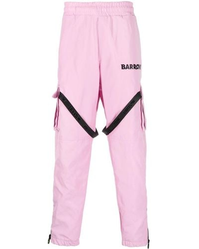 Barrow Logo-print Buckled Cargo Trousers - Pink