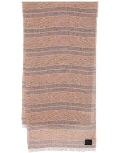 Paul Smith Striped Linen Scarf - Natural