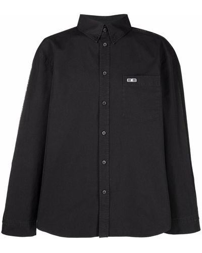Balenciaga Patchwork-detail Polo Shirt - Black
