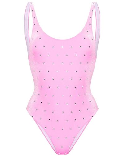 DSquared² Crystal-embellished Velvet Swimsuit - Pink