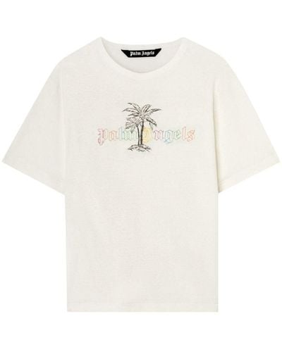 Palm Angels T-Shirt mit Logo-Print - Weiß