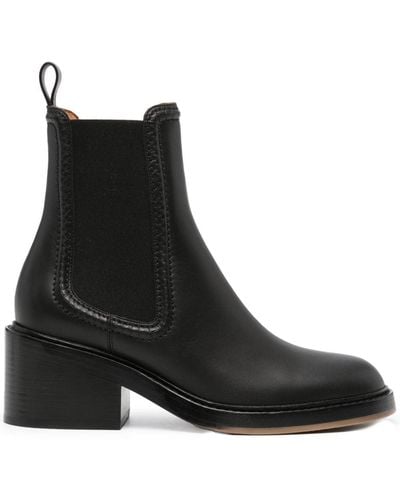 Chloé Mallo Leather Chelsea Boots - Black
